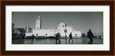 Framed Cars parked in front of a mosque, Jamaa-El-Jedid, Algiers, Algeria Print