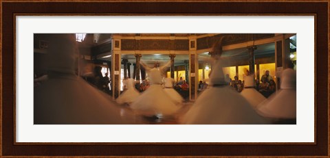 Framed Dervishes dancing at a ceremony, Istanbul, Turkey Print