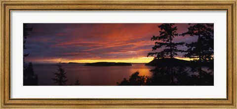 Framed Clouds over the sea at dusk, Rosario Strait, San Juan Islands, Fidalgo Island, Skagit County, Washington State, USA Print