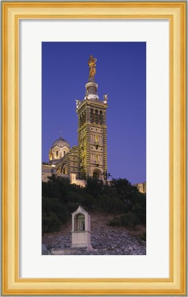 Framed Low angle view of a tower of a church, Notre Dame De La Garde, Marseille, France Print