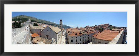 Framed High angle view of buildings, Minceta Tower, Dubrovnik, Croatia Print