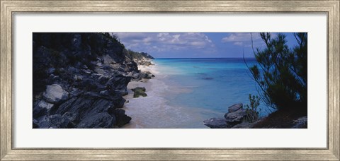 Framed Rocks on the coast, Bermuda Print