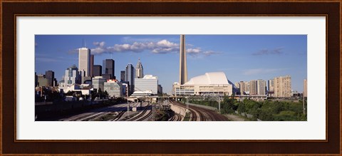 Framed Buildings in a city, CN Tower, Toronto, Ontario, Canada Print