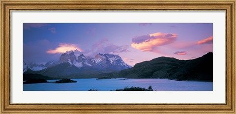 Framed Clouds over mountains, Towers of Paine, Torres del Paine National Park, Chile Print