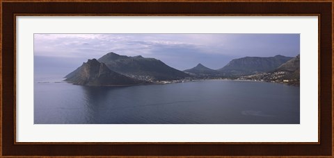 Framed Town surrounded by mountains, Hout Bay, Cape Town, Western Cape Province, Republic of South Africa Print