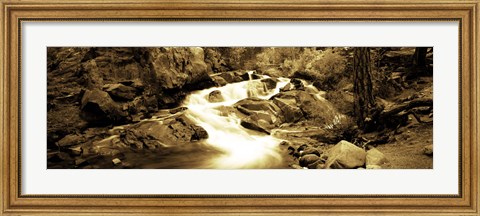 Framed Stream flowing through rocks, Lee Vining Creek, Lee Vining, Mono County, California, USA Print