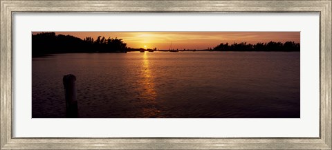 Framed Sunrise over the sea, Bermuda Print
