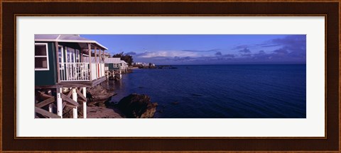 Framed Cabanas on the beach, Bermuda Print