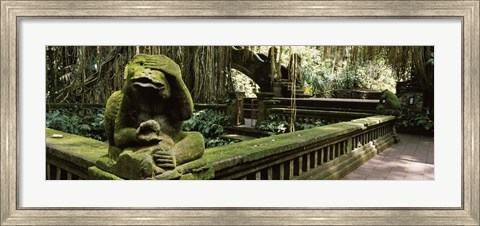 Framed Statue of a monkey in a temple, Bathing Temple, Ubud Monkey Forest, Ubud, Bali, Indonesia Print