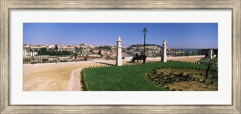 Framed Formal garden in a city, Alfama, Lisbon, Portugal Print