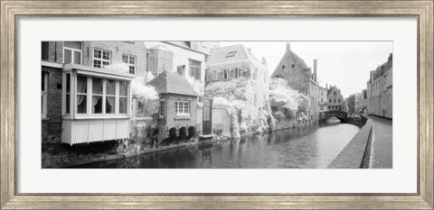 Framed Houses along a channel, Bruges, West Flanders, Belgium Print