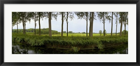 Framed Channel passing through a landscape from Brugge to Damme, Belgium Print