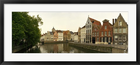 Framed Buildings along a canal, Bruges, West Flanders, Belgium Print