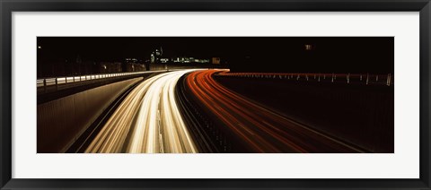 Framed Traffic on a road at evening, Highway B14, Stuttgart, Baden-Wurttemberg, Germany Print