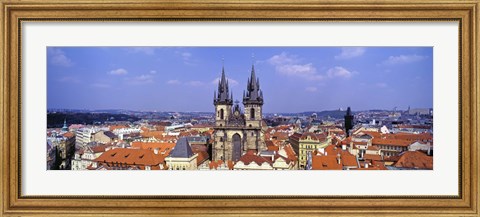 Framed Church in a city, Tyn Church, Prague Old Town Square, Prague, Czech Republic Print