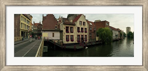 Framed Buildings at the waterfront, Patershol, Ghent, East Flanders, Flemish Region, Belgium Print