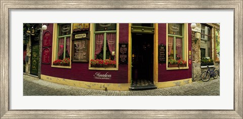 Framed Facade of a restaurant, Patershol, Ghent, East Flanders, Flemish Region, Belgium Print