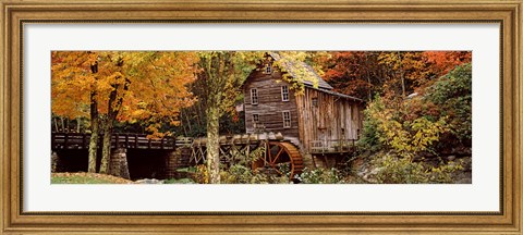 Framed Glade Creek Grist Mill, Babcock State Park, West Virginia, USA Print