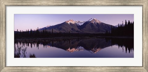 Framed Reflection of mountains in water, Banff, Alberta, Canada Print