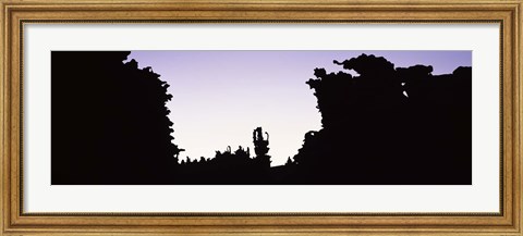 Framed Silhouette of rock formations, Teapot Rock, Fantasy Canyon, Uintah County, Utah Print