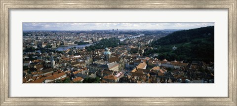 Framed Aerial view of Prague, Czech Republic Print