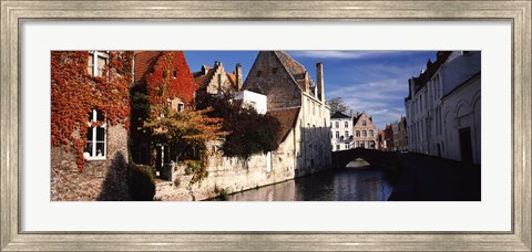 Framed Houses along a channel, Bruges, West Flanders, Flemish Region, Belgium Print