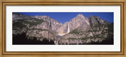 Framed Lunar rainbow over the Upper and Lower Yosemite Falls, Yosemite National Park, California, USA Print