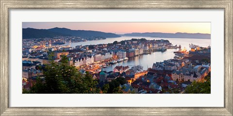 Framed Buildings in a city, Bergen, Hordaland County, Norway Print
