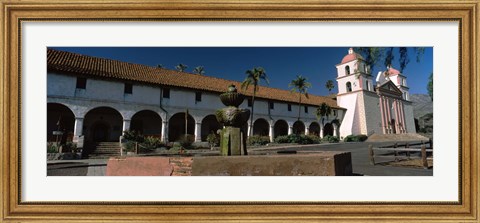 Framed Fountain at a church, Mission Santa Barbara, Santa Barbara, California, USA Print
