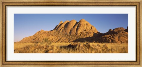 Framed Rock formations in a desert at dawn, Spitzkoppe, Namib Desert, Namibia Print
