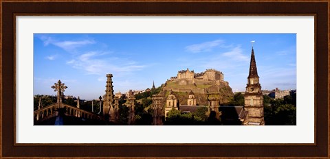 Framed Castle viewed from St. John&#39;s Church, Edinburgh Castle, Edinburgh, Scotland Print