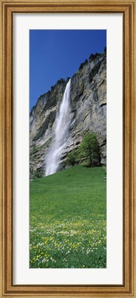 Framed Murrenbach Falls, Lauterbrunnen Valley, Berne Canton, Switzerland Print