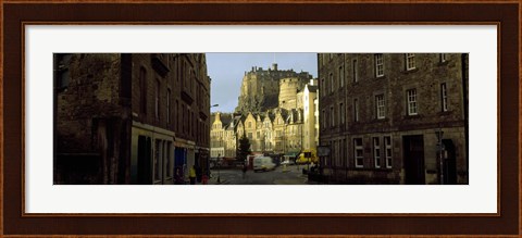 Framed Edinburgh Castle and street view, Edinburgh, Scotland Print