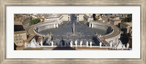 Framed High angle view of a town square, St. Peter&#39;s Square, Vatican city, Rome, Lazio, Italy Print
