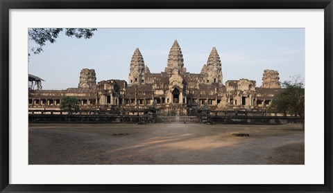 Framed Facade of a temple, Angkor Wat, Angkor, Siem Reap, Cambodia Print