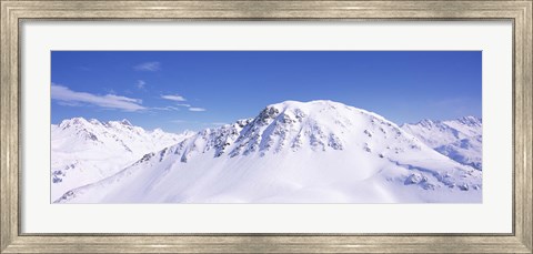 Framed Snowcapped mountain range, Ski Stuben, Arlberg, Vorarlberg, Austria Print