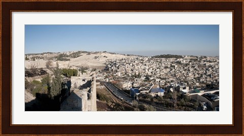 Framed House on a hill, Mount of Olives, and City of David, Jerusalem, Israel Print