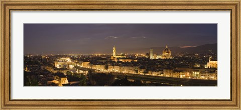 Framed Florence at night, Tuscany, Italy Print