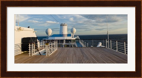 Framed Cruise ship deck, Bruges, West Flanders, Belgium Print