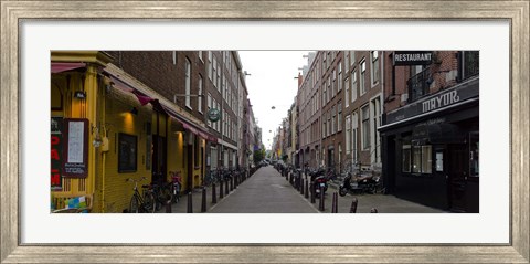 Framed Restaurants in a street, Amsterdam, Netherlands Print