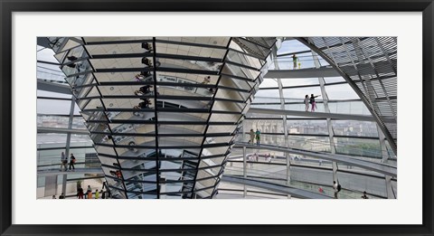 Framed Mirrored cone at the center of the dome, Reichstag Dome, The Reichstag, Berlin, Germany Print