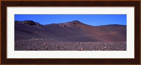 Framed Trail in volcanic landscape, Sliding Sands Trail, Haleakala National Park, Maui, Hawaii, USA Print