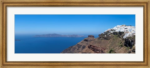 Framed Village on a hill, Imerovigli, Santorini, Cyclades Islands, Greece Print