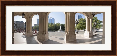 Framed Buildings in the financial district viewed from the opera house, Frankfurt, Hesse, Germany Print