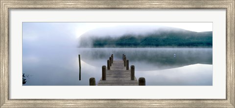 Framed Fog over a lake, St. Mary&#39;s Loch, Scotland Print