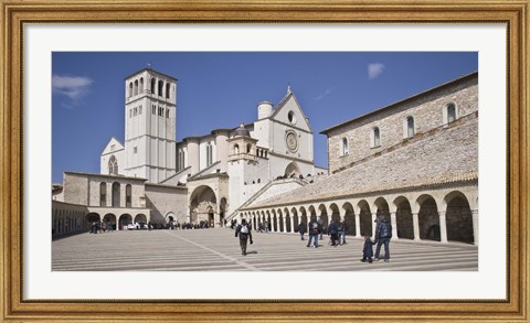 Framed Tourists at a church, Basilica of San Francesco D&#39;Assisi, Assisi, Perugia Province, Umbria, Italy Print