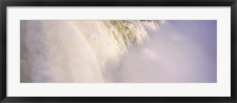 Framed Mist rising from Iguacu Falls, Brazil Print