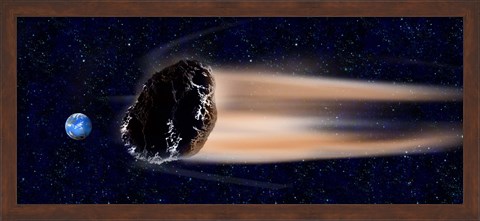 Framed Meteor coming at earth Print