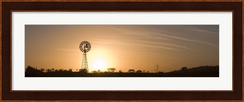 Framed Windmill at sunrise Print