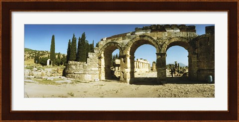 Framed Arched facade in ruins of Hierapolis at Pamukkale, Anatolia, Central Anatolia Region, Turkey Print